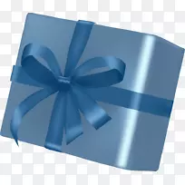 礼品盒包装和标签带-简单的蓝色礼品盒