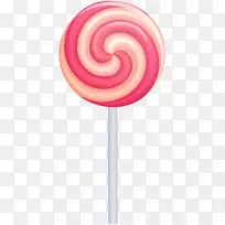 棒棒糖夹艺术-粉红漩涡棒棒糖PNG剪贴画图片