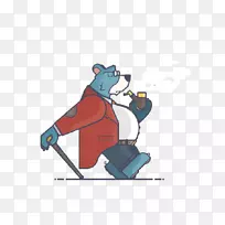 卡通PM2海报插图-卡通吸烟熊
