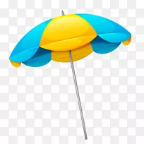 雨伞沙滩剪贴画-黄蓝色沙滩伞
