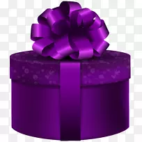 圣诞礼盒剪贴画-紫色圆形礼品PNG剪贴画图片