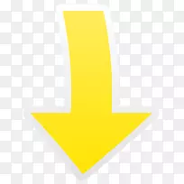 黄色字体设计图案-黄色箭头向下透明的PNG剪贴画图像