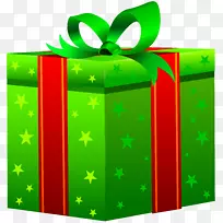 礼品盒圣诞日剪贴画-绿色礼品盒PNG剪贴画图片
