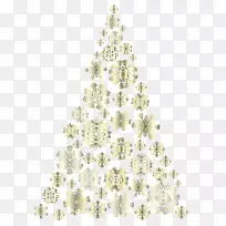 人工圣诞树预点燃树-金色雪花圣诞树PNG图像