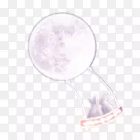 月亮上挂着紫色的兔子