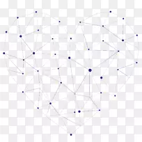 线对称点角图案黑色心形网格透视