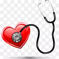 医学心脏元件-听诊器的心脏