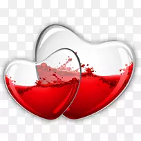 老鼠的海玻璃心与红葡萄酒的玻璃心