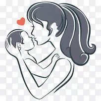 母婴结合图解-母亲和儿童插图