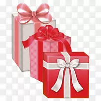 圣诞礼品夹艺术-红色白色礼品盒