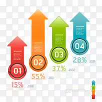信息图形网页横幅插图.数据上升