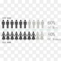 组织图-被归类为图的男女比例。
