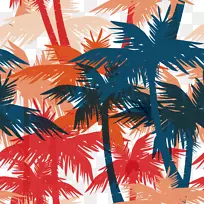 平面设计免版税插图绘制椰子树图案