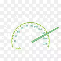 里程计速度计夹艺术绿色仪表板