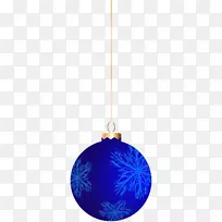 圣诞装饰品圣诞老人剪贴画-蓝色圣诞球PNG剪贴画