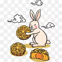 月饼中秋节新年卡通兔月饼