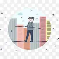钢丝绳行走图-男性运动平衡