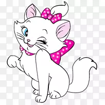猫玛丽剪贴画-白色小猫卡通免费剪贴画