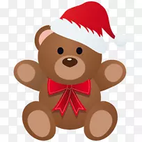 鲁道夫熊圣诞老人圣诞-圣诞泰迪PNG剪贴画