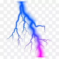 闪电剪贴画-彩色闪电PNG透明剪贴画图像