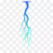 雷击剪辑艺术-蓝色闪电PNG透明剪贴画图像