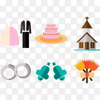 婚礼蛋糕平面设计-计划结婚元素