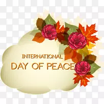 国际和平日标志插图-玫瑰材料
