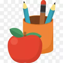 笔刷壶-橙色铅笔