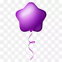 Mylar气球紫星氦紫星气球PNG剪贴画