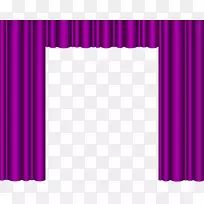 窗帘角字体图案-紫色剧场窗帘透明PNG剪贴画图像