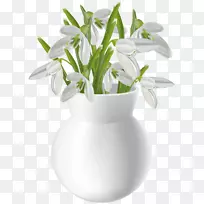 花瓶剪贴画-有雪滴透明的PNG剪贴画图像的花瓶