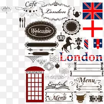 伦敦免版税插图-英国元素