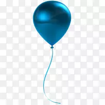 蓝色气球剪贴画-单一蓝色气球透明剪贴画