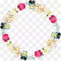 花卉设计花环.彩绘花环