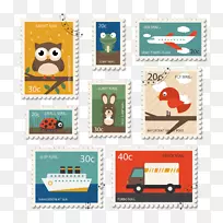 邮资邮票.带动物的旅行邮票