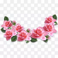 玫瑰花粉红剪贴画-粉红玫瑰装饰品PNG剪贴画