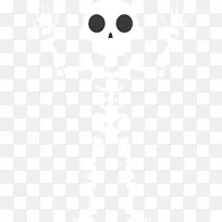 黑白纺织动物图案-骨架怪物