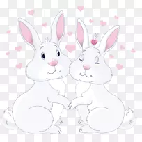 国内兔子复活节兔子须-可爱的兔子在爱PNG剪贴画