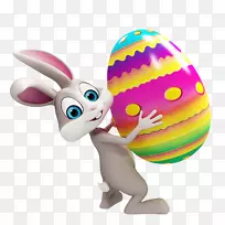 复活节兔子剪贴画-彩蛋透明的复活节兔子
