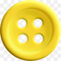 按钮黄色图标-衣服按钮PNG