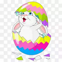 复活节兔子复活节彩蛋剪贴画-复活节兔子与彩蛋合影