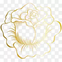 金玫瑰木桩剪贴画-金玫瑰PNG剪贴画形象