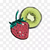 草莓水彩画水果手绘水彩水果