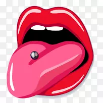 体穿孔耳环舌穿孔夹艺术.舌PNG
