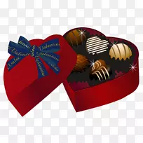 巧克力松露情人节巧克力三明治剪贴画-情人节红心巧克力盒