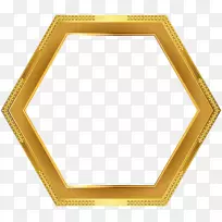 方形角黄色图案-装饰金色边框透明png图像