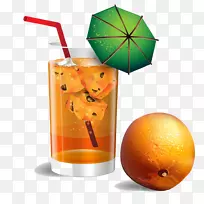 橙汁喝水果？水果的玻璃饮料。