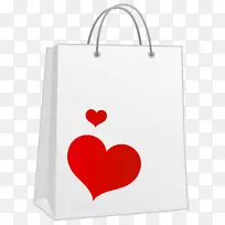 购物袋图标纸袋-情人节红心包