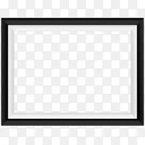 方形区域画框黑白图案黑白边框透明png图像