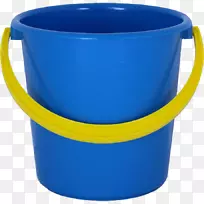 水桶塑料水桶拖把-塑料蓝色水桶PNG图像